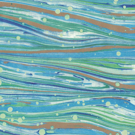 Blue and Green Marbled Stone Swirl Print Italian Paper ~ Tassotti